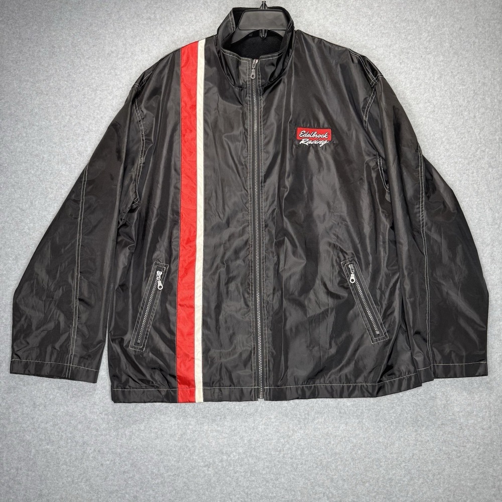 Edelbrock Racing Jacket Fleece Lined Sports Coat Men's Size XL Black HTF